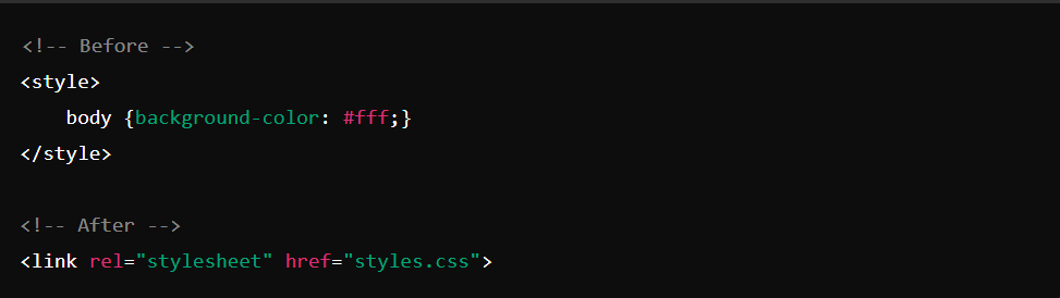 Avoid Inline Styles and Scripts